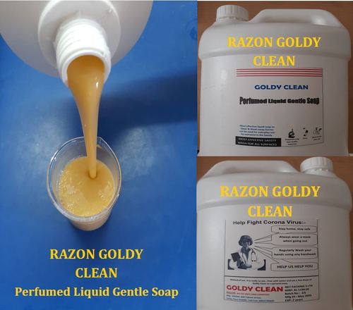 Goldy Clean Liquid Soap - Chemical Grade Liquid, Yellow Color - Fresh Perfume Fragrance, Available in 5L, 20L, 50L, 200L Sizes