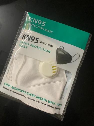 N95 Mask - Cotton Material, KN95 with Valve , Suitable for All Ages, White Color, Multiple Use, High Filtration Efficiency