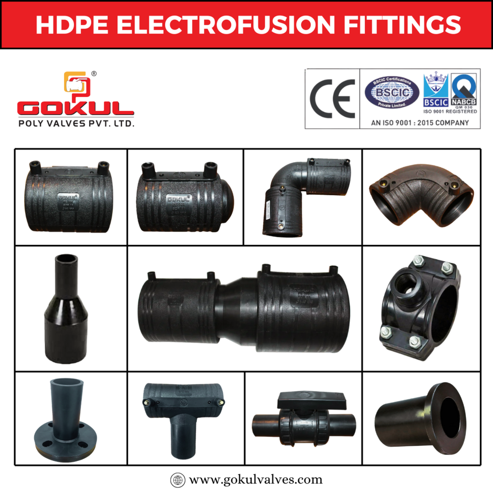 Hdpe Electrofusion Reducer - PE 100 Material, 20MM to 315MM Diameter, Black Color | Round Shape, Coupler, Elbow, Tee, End Cap Usage