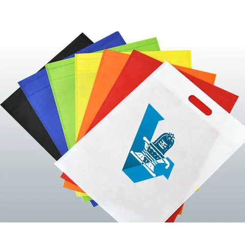 D Cut Non Woven Shopping Bags - Non-Woven Fabric, Various Sizes, Multicolored | Eco-Friendly, Spacious Design, Comfortable Handles