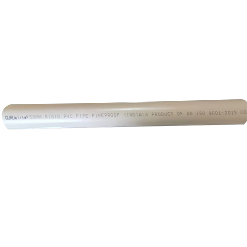50 mm SWR Pipe - PVC Hard Tube, 3m Length, White Color, Schedule 40, SDR 11, Round Shape, 4 Kg/sqcm Working Pressure | Ideal for Plumbing Applications