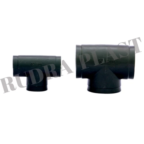 HDPE Pipe Tee - High Density Polyethylene, 20-110 mm Diameter, Sleek Black Color | Durable, Cold Drawn Technics, Warranty Included