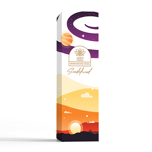 Sandalwood Incense Sticks - 100% Natural Bamboo Material, Herbal Fragrance | Eco-Friendly, Indian Incense for Aromatic Use