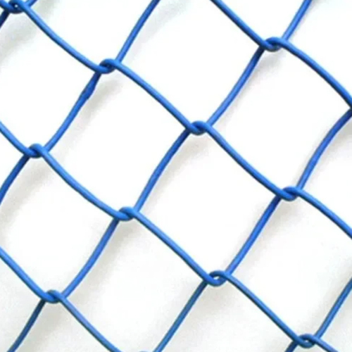 Blue PVC Coated Chain Link Mesh Fence - Galvanized Iron Wire 2x2 inch 6 Feet Length | Durable Rust-Resistant Easy to Install Weather-Resistant
