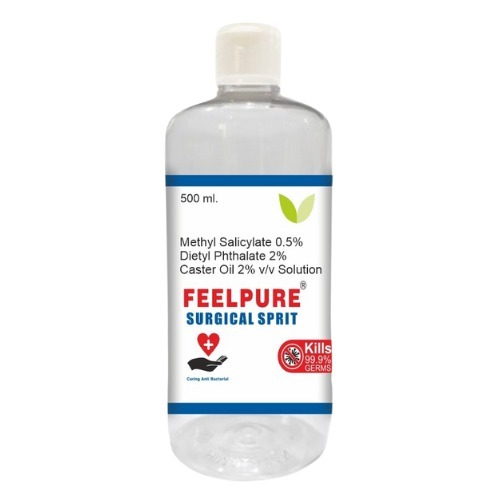 Surgical Spirit Methyl Salicylate 0.5%  Diethyl Phthalate 2% Caster Oil 2% Solution 500ml - Application: Hospital