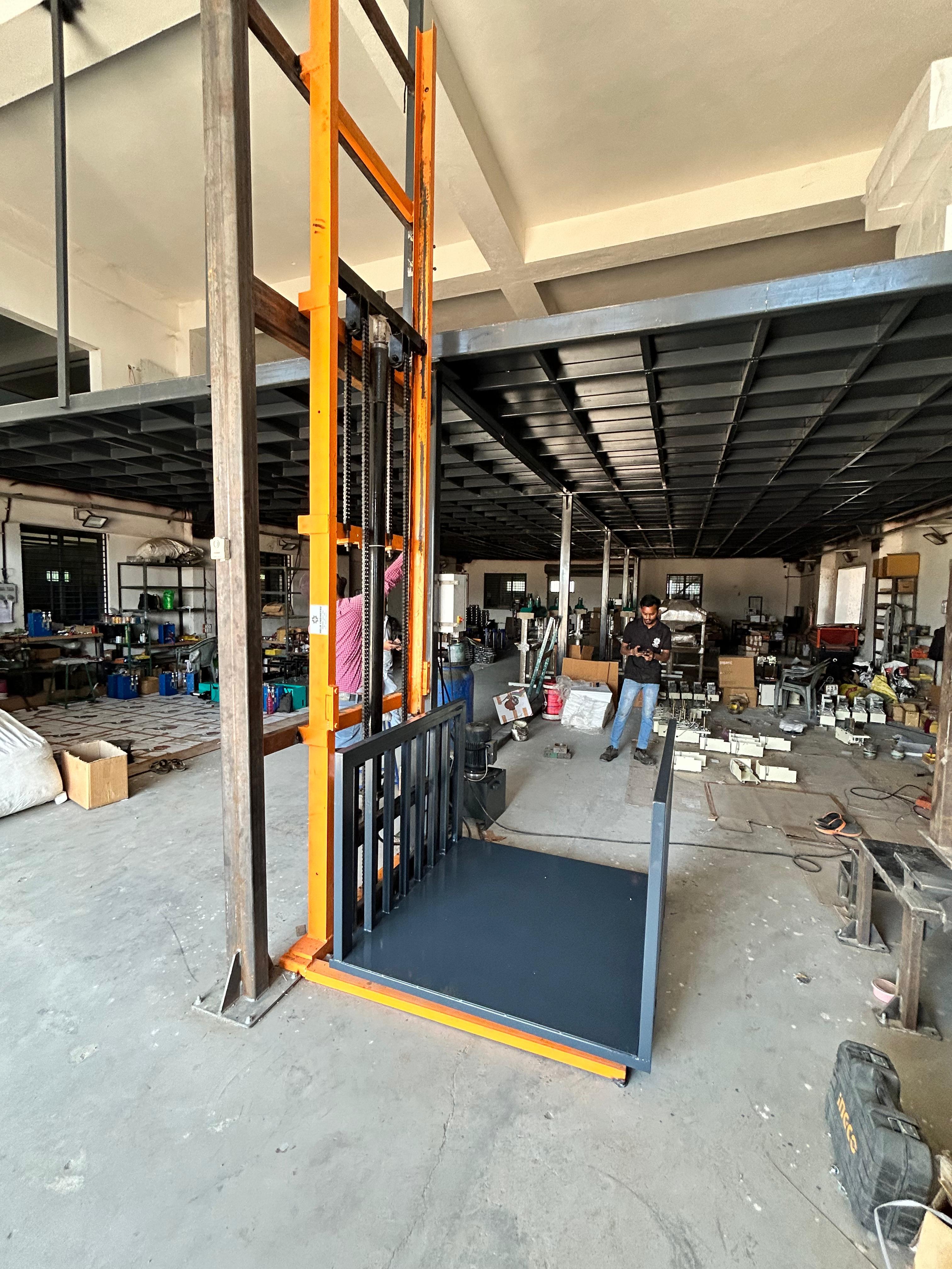 Hydraulic Goods Lift - Ms, 12 Floors, 40 Feet Maximum Height | 5000 Kg Load Capacity, Remote Control, Scissor Mechanism, 3 M/min Speed